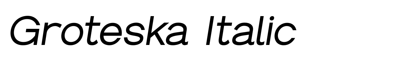 Groteska Italic